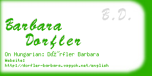 barbara dorfler business card